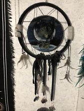 Large Native American Wolf Dream Catcher With Crystals picture