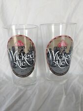 (2) PETE'S Wicked Ale PINT GLASS Malty American Brown 16oz PUB LOTS AVAILABLE picture