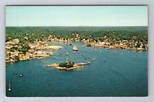 Boothbay Harbor ME- Maine, Aerial Of Boothbay Harbor, Antique, Vintage Postcard picture