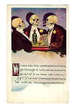 1909 H.H. Tammen Postcard Skeletons Dressed In Tuxedos Playing Cards picture