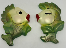 Vintage Miller Studios 1967 Kissing Fish Chalkware Wall Decor Art AS Is Read picture