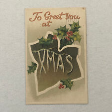 Christmas Postcard Post Card Vintage Embossed Antique Posted 1910 picture