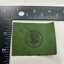 Vintage c 1910s GREEN TERRITORY OF UTAH (NOW A STATE) Tobacco Leather Patch 39RI picture