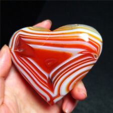TOP 140G Red Gobi Eye Agate Banded Lace Agate Heart Crystal Stone Healing QTB22 picture