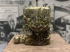 Zippo Dragon Gold & Silver Zippo Lighter Heavy New In Wood Box picture
