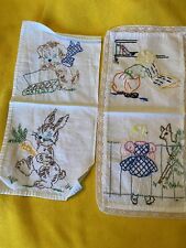 VINTAGE HAND EMBROIDERED TABLE RUNNERS /BOTH FOR THE SAME PRICE picture