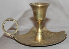 VINTAGE SOLID BRASS CANDLE HOLDER WITH TRAY picture