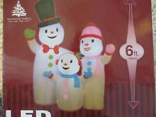 NEW  Airblown Inflatable Snowman Family  Airflowz Enchanted Forest 6ft picture
