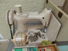 Vtg Rare Singer Featherweight 221K England Tan motor weak AS IS Free S/H picture