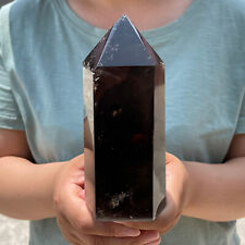 2.2LB Natural smoky quartz obelisk crystal wand point healing G4068 picture