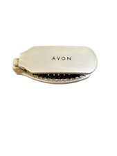 Vintage Avon Gray Folding Hair Brush Comb Plus Mirror Compact Travel Pocket picture