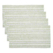 Placemats Set of 4, 12 x 20 Inch Cotton Linen Place Mats for Kitchen (Green) picture