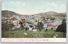 Postcard General View of Saranac Lake and Mount Baker New York picture