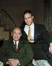 COOL ACTOR MARLON BRANDO WITH HIS FATHER 8X10 COLOR PHOTO FAMILY PORTRAIT RELAX picture