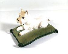 Ardalt Ceramic Westie West Highland Terrier Figurine Velvet Pillow picture