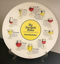 New York TIMES Vintage Glass Trivet Easy Living - Retro Cocktail Round Bar  Tray picture