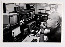 1981 Charlotte North Carolina Amateur HAM Radio Operator Talking Vintage Photo picture