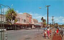 J76/ Hawaii Postcard Chrome Hilo Main Street Stores People  286 picture