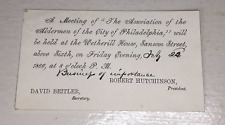 1866 Meeting the Aldermen of Philadelphia Notice Wetherill House Sansom Street picture