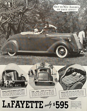 Nash Lafayette Automobile $00 Convertible Rumble Seat Vintage Print Ad 1936 picture