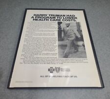 1978 vintage original print ad Blue Cross Blue Shield With Harry Truman picture