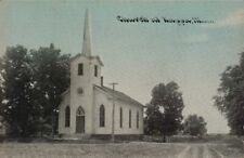 1900's   KAPPA IL  CHURCH  tinted photoette antique postcard picture