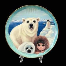 PU's POLAR PLAYGROUND Margaret Keane Plate Gentle Kingdom Eskimo Bear Seal 1990 picture