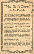 Postcard Why I Go To Church Hon. John Wanamaker Religious Posted 1970 picture