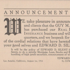 1914 Edward D Silent Acquisition By Guy M Rush Company Los Angeles California picture