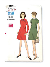 Vogue  7656 Half Size One Piece A-line Dress Pockets Front Curved Seam Bust 35 picture