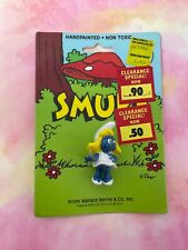 VTG 1982 Smurfs Smurfette Writing PVC Figure Wallace Berrie Peyo SEALED F02 picture