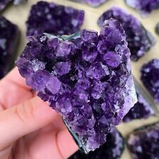 Natural Raw Deep Purple Amethyst Cluster Geode Quartz Crystal Reiki Specimens picture