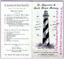 1890's ST AUGUSTINE & SOUTH BEACH RAILWAY RAILROAD SCHEDULE TIMETABLE TRADE CARD picture