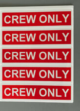 5 x Crew Only Stickers Red/White Reflective Sticker New Premium picture