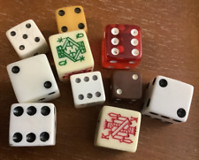 Vintage Lot of 10 Assorted Colored Dice (Possibly Some Bakelite?) picture