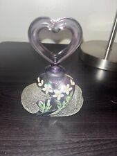 Fenton Glass Heart Shaped Purple Perfume Bottle W/ Stopper Signed By Don Fenton picture