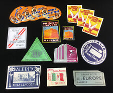 17 ORIGINAL European Hotel Tourist Paper Luggage Labels Stickers NOT REPROS  picture