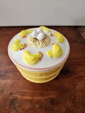 Vintage Josef Originals Korea Chick & Eggs Ceramic Candy Dish Farmhouse Decor picture