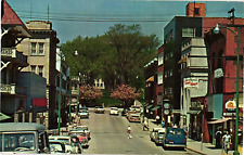 South Allen Street State College Old Cars Pennsylvania Postcard Posted 1962 picture