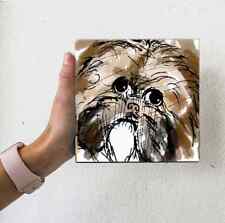 Shih Tzu Dog Artwork Water Color Look Small Illustration Fun about 4x4 Art Puppy picture