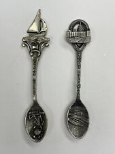 2 Gish Collectible Vintage Pewter Spoons. Ocean City Maryland/ship and Michigan picture