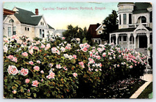 Portland, Oregon, Caroline Testout Roses, Houses Antique, Vintage 1909 Post Card picture