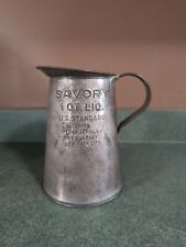 Antique Vintage Metal Savory 1Qt. Liq. Pitcher USA picture