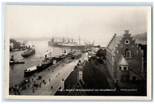 c1920's The Fortress Quay With Haakonshallen Bergen Norway RPPC Photo Postcard picture