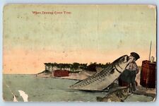 Mora Missouri MO Postcard Boy Cached Exaggerated Fish When Dreams Come True 1916 picture
