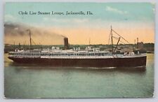 1914 Clyde Line Steamer Lenape, Jacksonville Florida Vtg Postcard Nautical Ocean picture