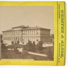 Stockholm Sweden Library Stereoview c1870 Webster Albee Swedish Photo Card H1506 picture