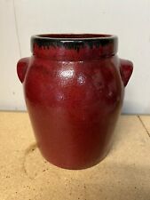 Rare Eddie Bauer Stoneware Crock Canister Planter Red picture