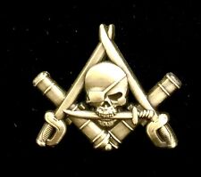 “Cannons and Cutlasses” Masonic Freemason Pirate Pin in Antique Gold picture