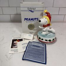 Schmid Peanuts Snoopy Skaters Waltz Music Box Perfect Performance Christmas picture